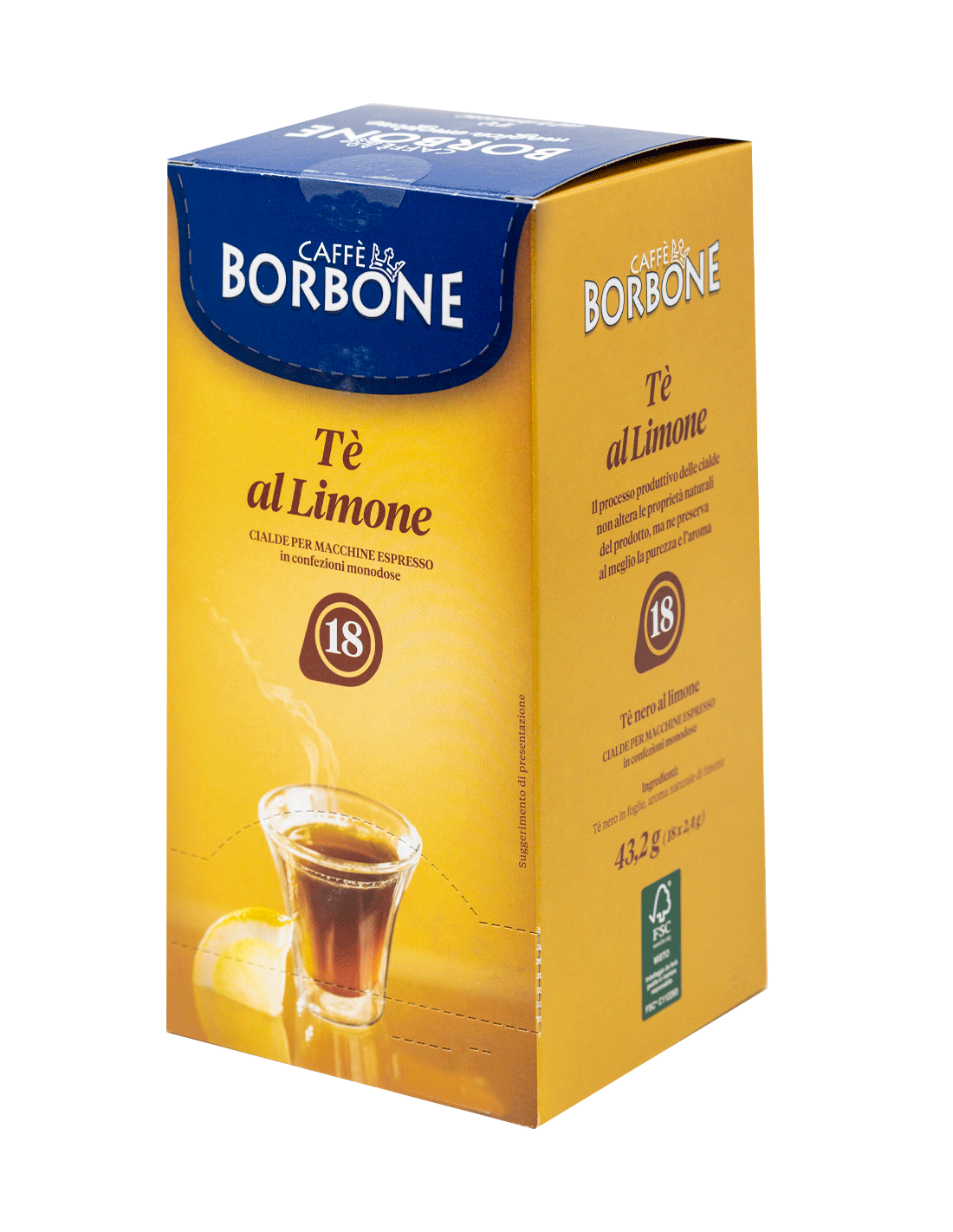 Thè al limone Caffè Borbone cialde ESE44 18 x 2,4 g