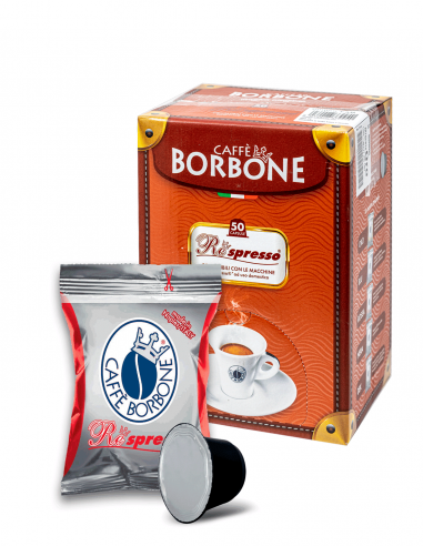 50 capsule Respresso compatibili Nespresso Caffè Borbone miscela rossa