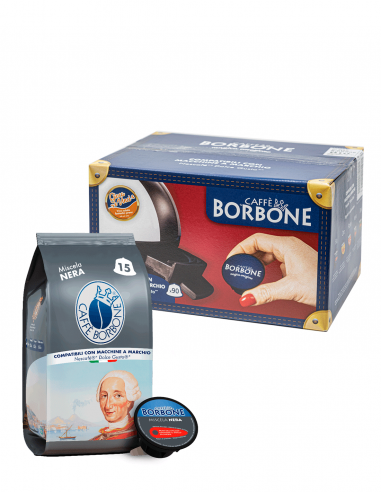 90 capsule caffè Borbone compatibili Nescafé Dolce Gusto miscela nera Caffè Borbone - 1